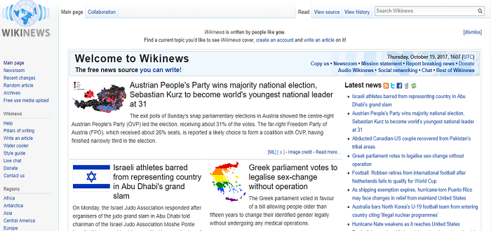 Wikinews website