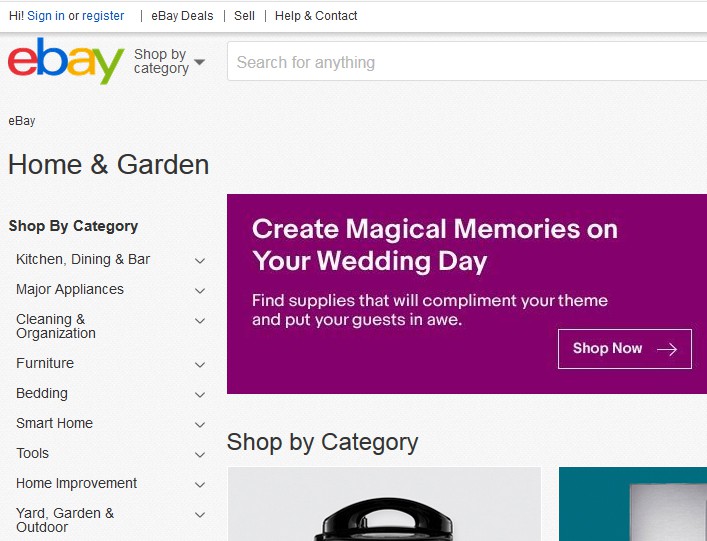 A screenshot of eBay.com