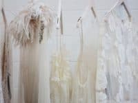 White dresses on hangers