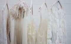 White dresses on hangers