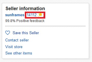 An example of an eBay user's feedback score
