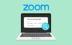 A graphic showing a computer with Zoom displayed on the screen and a magnifying glass next to it