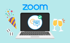 Zoom screen with party tricks and glasses clinking