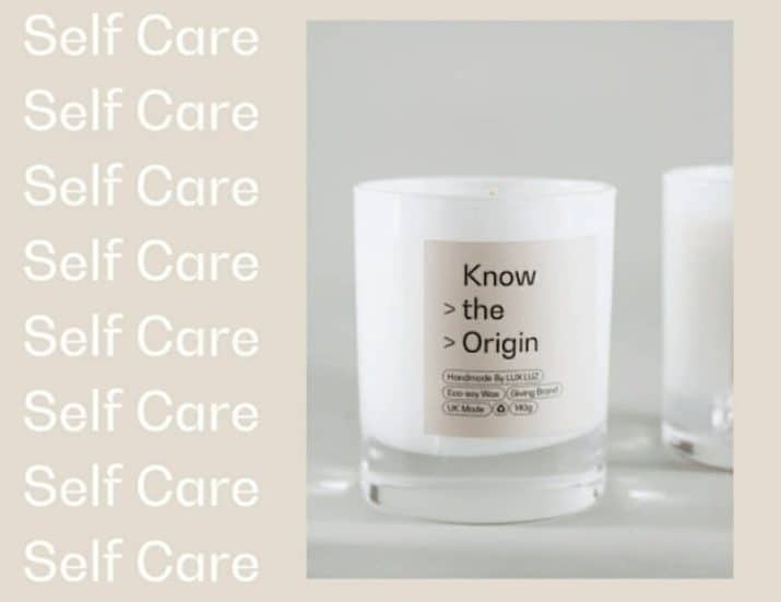 self care know the origin white candle