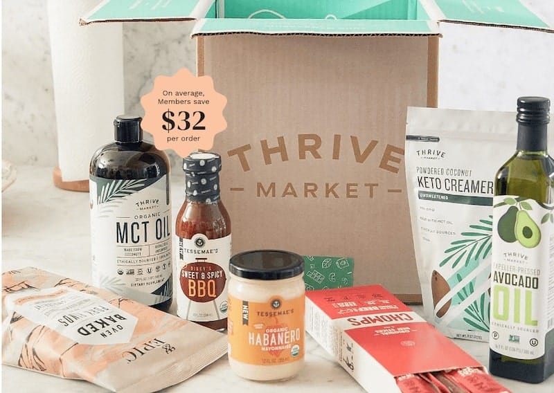thrive market box with pantry staples
