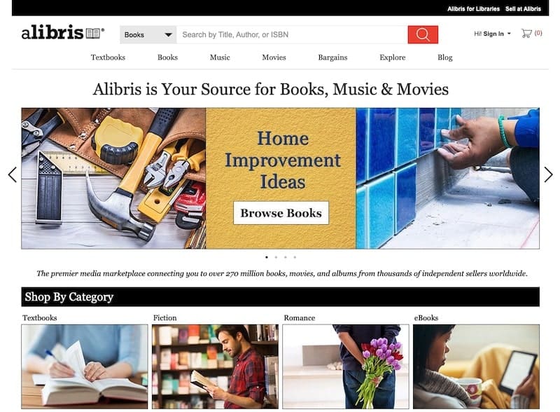 Alibris homepage