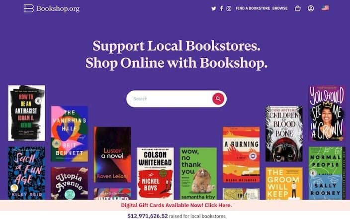Bookshop homepage