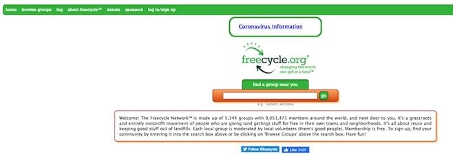 Freecycle homepage