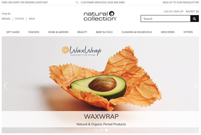 Natural Collection homepage