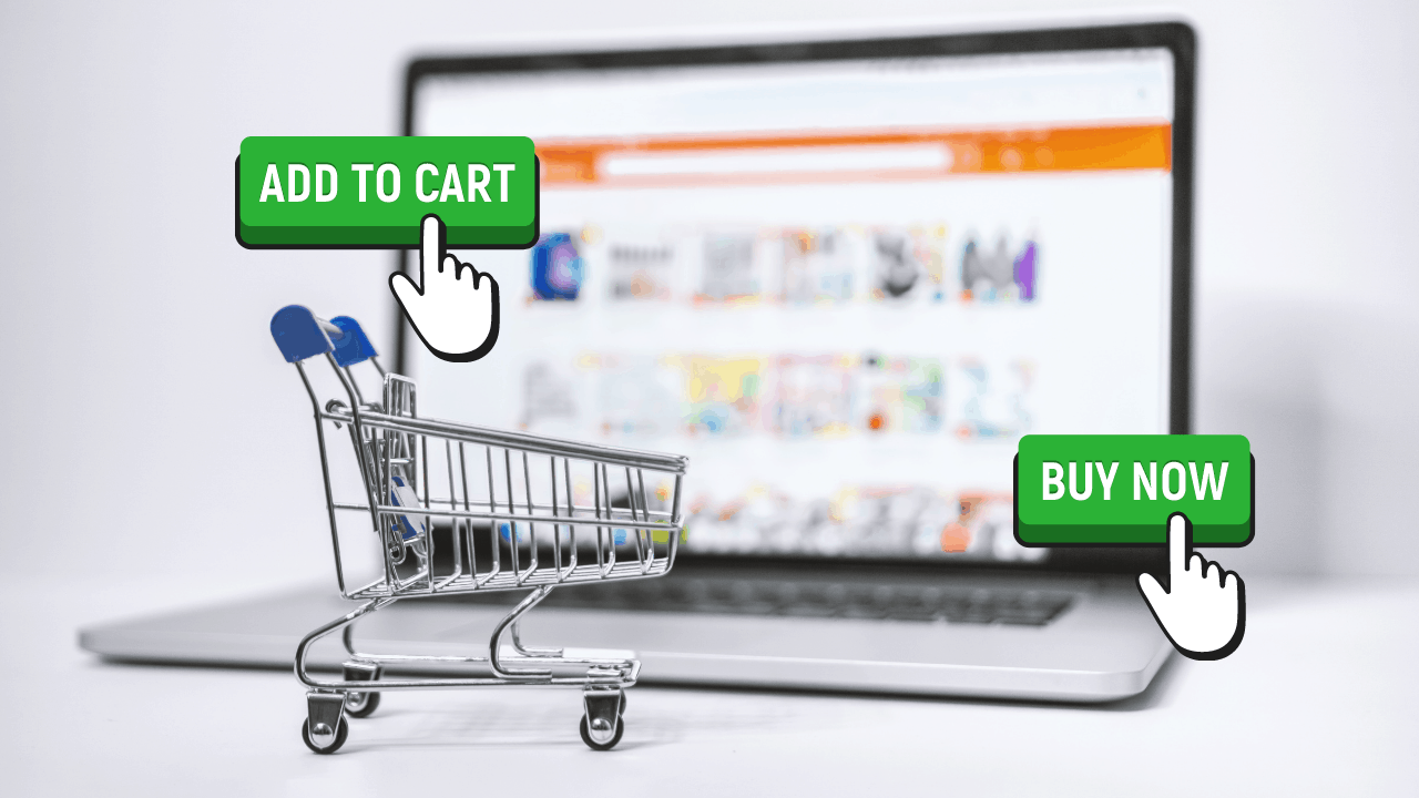 shopping cart with add to cart and buy now button