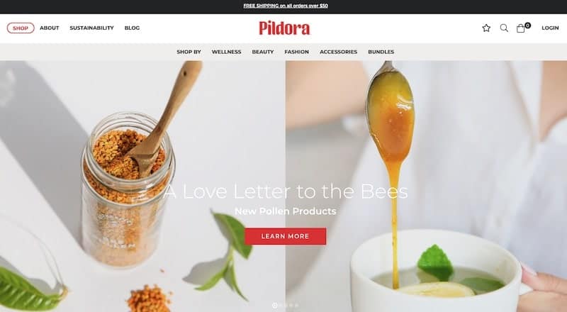 Pildora homepage
