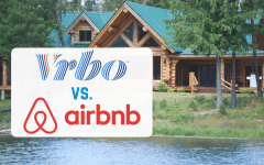 Vrbo vs. Airbnb on holiday home background